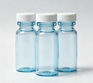Vente en gros de flacons en verre transparent bleu clair, bouchons à sertir blancs, mini-contenants en verre vides non imprimés - Product Image 5