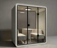 Cabine de bureau moderne insonorisée, structure en aluminium, cabine acoustique mobile, éclairage LED, bureau à domicile, appartement, école