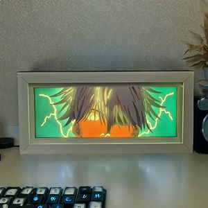 Lampe de nuit LED 3D style nordique avec boîte à ombres en papier découpé, 16 couleurs, alimentation USB et piles, pour décoration de salon et de maison - Product Image 3