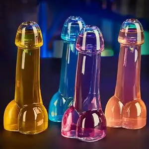 热大鸟创意阴茎形状玻璃杯80毫升夜总会瓶罐啤酒酒杯单身派对游戏
