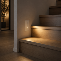 Lampe murale LED pour escaliers intérieurs, en aluminium, 3W, 220V, 3000K/4000K/6000K, IP54, étanche, avec détecteur de mouvement