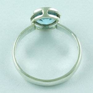 อัญมณีธรรมชาติสีฟ้าบุษราคัม925สเตอร์ลิงเงินคลาสสิกแหวนแต่งงานและงานเลี้ยงแฟชั่นเครื่องประดับผู้หญิงขายส่ง - Product Image 4