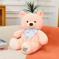 Nouvelle Peluche Ours Mignonne en Forme d'Écharpe pour Couple, Coussin Confortable en Coton PP Lavé, Polyester Ultra Doux, ODM pour Anniversaire