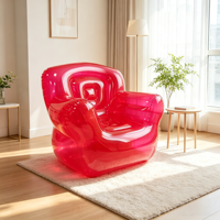 Canapé gonflable Da Niu multicolores transparent, chaise de loisirs pliable en PVC écologique portable pour la détente quotidienne en intérieur et en extérieur