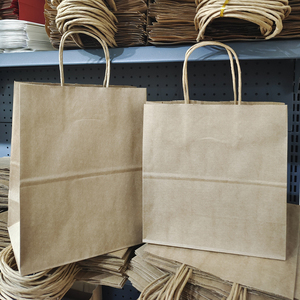 Craft <strong>Kraft</strong> Paper <strong>Bag</strong> with Handles Eco Recycle Custom Logo Printed Take Away Grocery Shopping Packaging Brown and <strong>White</strong> <strong>Kraft</strong>