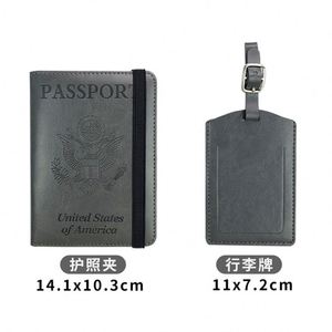 Juego de Funda para Pasaporte y Etiqueta de Equipaje de Cuero PU con Diseño de Logotipo Personalizado al por Mayor para Parejas, Regalo de Viaje - Product Image 5