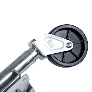 Gato de elevación para remolque de metal galvanizado con fijación por tornillos, capacidad de 1000 LBS, rueda giratoria de goma de 6 pulgadas, recorrido de 10 pulgadas, altura máxima de 22.5 pulgadas - Product Image 6