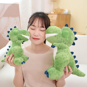 Vente en gros de dinosaure mignon souriant doux en peluche oreiller jouets personnalisés adorable dessin animé peluches PP coton rempli d'<span class=keywords><strong>animaux</strong></span> jouets en peluche - Product Image 5