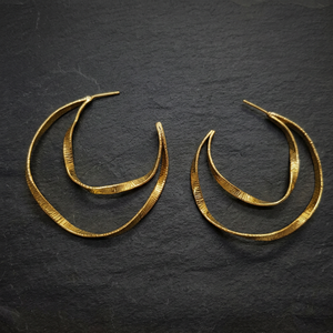 Pendientes Colgantes en Espiral de Ramavati Gems, Unisex, Clásicos, Chapados en Oro de 18K, Aleación de Cobre y Latón, con Diseño de Corazón, para Fiestas Elegantes - Product Image 2