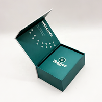 Boîtes cadeaux magnétiques à rabat en carton turquoise personnalisées, kit de suivi GPS pour animaux de compagnie, boîte d'emballage avec plateau en EVA