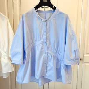 Camicetta Casual da <span class=keywords><strong>donna</strong></span> coreana con Design plissettato asimmetrico di alta qualità - Product Image 5