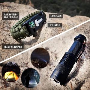 Kit de Supervivencia Transfronterizo, Cuchilla de 14 Pulgadas, Juego de Herramientas Compacto para Emergencias y Campismo al Aire Libre, Negro y Rojo - Product Image 3