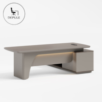 Bureau de direction haut de gamme en bois, style moderne et minimaliste, pour PDG, directeur, cadre supérieur, solution tout-en-un.