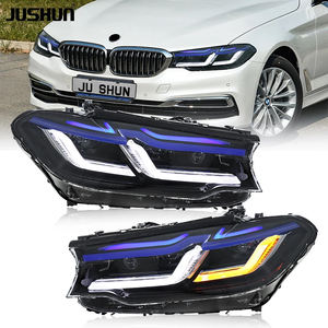 Conjunto de Faros LED JUSHUN para BMW <span class=keywords><strong>Serie</strong></span> 5 G30 G38 2018-2020, Estilo Doble L, Luces de Circulación Diurna, Intermitentes - Product Image 1