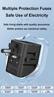 Adaptateur de voyage universel Worldplug GaN PD35W multi-prises, chargeur rapide, adaptateur de voyage universel pour téléphone et tablette