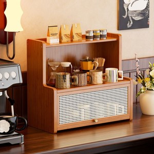 <b>Kitchen</b> sideboard countertop <b>storage</b> <b>rack</b>, multi-tiered tea set holder, teacup holder, household <b>storage</b> cabinet - Product Image 1