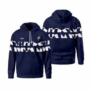 2022カスタムメンズスポーツプルオーバーフード付きセーターセットソリッドカラー2ピースパーカープリントODM卸売冬用プラスサイズ - Product Image 3