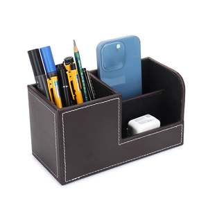 Organisateur de bureau multifonction de <span class=keywords><strong>luxe</strong></span> personnalisé en <span class=keywords><strong>cuir</strong></span> PU, porte-stylos pour bureau et maison, personnalisable - Product Image 1