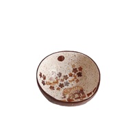 Stockage de bijoux faits à la main écologique Laque de fleur polie Design Bol en coquille de noix de coco pour la décoration de la maison