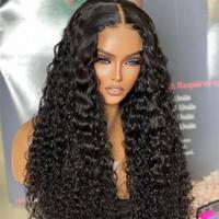 Wig 4x4 Closure Deep Curly, Dapat Di-perm dan Diwarnai, Multi-Panjang dengan Rambut Keriting Longgar