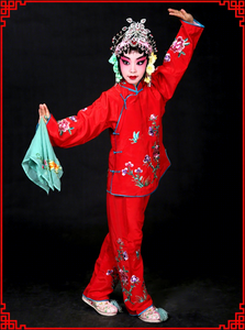 Costume da <span class=keywords><strong>Opera</strong></span> di Huangmei per Bambini: Giacca, Gonna e <span class=keywords><strong>Pantaloni</strong></span> per Spettacoli Teatrali in Poliestere/Rayon, Produzione all'Ingrosso Personalizzata OEM - Product Image 5