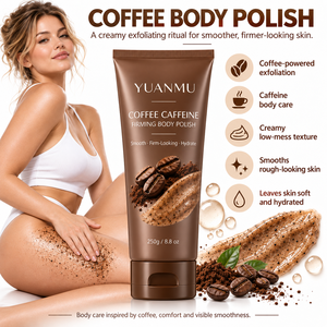 Gommage corporel raffermissant à la caféine et au guarana, 250g, marque privée OEM ODM, exfoliant lissant et tonifiant pour la peau - Product Image 2