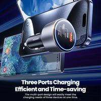 Toocki pengisi daya mobil Universal 200W, pengisi daya cerdas dengan dukungan multi-protokol dan tampilan LED untuk IOS Android dan Huawei