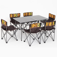 Ensemble chaise et table pliantes portables pour l'extérieur, en alliage d'aluminium et tissu Oxford, chaise de pêche pour jardin, plage, randonnée, camping