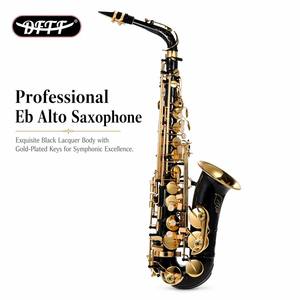 Saxofón Alto Profesional Negro con Llaves Doradas, Instrumento <span class=keywords><strong>de</strong></span> <span class=keywords><strong>Viento</strong></span> <span class=keywords><strong>Madera</strong></span> para Exámenes <span class=keywords><strong>de</strong></span> Banda y Actuaciones, Venta al por Mayor - Product Image 2