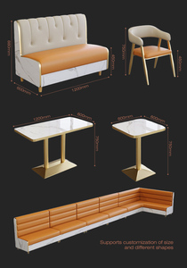 Ensemble de mobilier de restaurant de style moderne pour hôtels, cafés, bars et zones de repos, comprenant table de salle à manger, chaise, canapé et combinaison de sièges. - Product Image 6