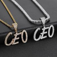 VEROMCA Hip Hop Herbe Alphabet Nombre Épissage DIY Pendentif Micro Incrusté Zircon Creative Personnalisé Hommes Femmes Collier