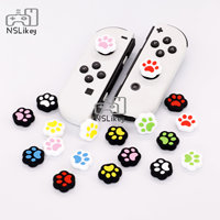 NSLikey Penutup Joystick Silikon Lucu Kaki Kucing untuk Nintendo Switch Joy Con Thumb Grip Penutup Analog