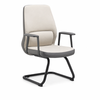 Chaise de conférence exécutive moderne haut de gamme à dossier mi-haut avec fonction bascule, structure en bois robuste, soutien confortable réglable en PU pour bureau à domicile