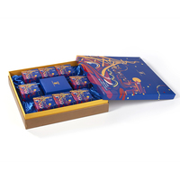Goldfolie-Turm Grafik-Beschichtete Hartkarton-Box mit Satin-Futter Festliche Mondkuchen-Geschenkverpackung