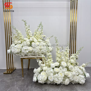 Alfombra de flores para pasillo de boda, diseño esponjoso hecho a mano, color blanco, hortensias, para eventos de boda - Product Image 6