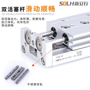 Cylindres hydrauliques série HLQ avec rail de guidage en acier inoxydable, cylindre coulissant 20/25-10X20X30X40X50X75X125X150S - Product Image 2