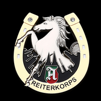 Médaille personnalisée en métal émaillé dur, design fer à cheval, logo sur mesure, souvenir commémoratif