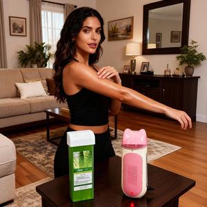 <span class=keywords><strong>Cire</strong></span> en rouleau à base de résine soluble dans l'huile, formule de <span class=keywords><strong>cire</strong></span> à épiler, logo personnalisé en usine, 100 g, pour l'épilation - Product Image 6