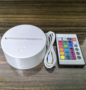 حامل مصباح LED RGB بـ7 ألوان، قابل للتوصيل، مصنوع من البلاستيك ABS، مع قاعدة تعمل باللمس وجهاز تحكم عن بعد، قابل للتعتيم، لإضاءة ليلية ثلاثية الأبعاد - Product Image 4