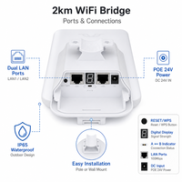 Kit de Pont Sans Fil 2KM Point à Point pour Extérieur : Solution de Réseau pour Magasins, Granges, Garages et Bâtiments