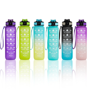 Fitness Time Maker Tritan sk pc Bpa Free plastica proteina Logo personalizzato 32oz 1000ml 1 lettiera bottiglia d'acqua motivazionale per lo Sport - Product Image 6