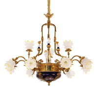 Yi-joeryutop — lampe suspendue en laiton et porcelaine, abat-jour, lustre à fleurs ou plafond, produit de luxe, style européen