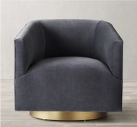 Fauteuil Pivotant avec Accoudoirs pour Salon, Meuble d'Intérieur