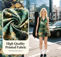 Tissu en coton 100% à imprimé floral tendance, fourni directement par l'usine, doux, fluide, respirant, design personnalisé pour vêtements féminins