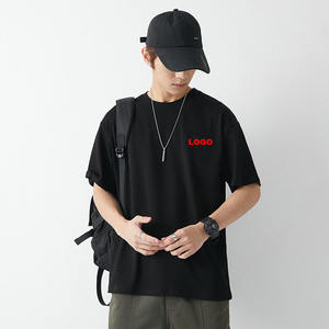 Camisetas en blanco para logotipo personalizado Camisetas gráficas de cuello redondo de peso pesado Serigrafía Camisetas de gran tamaño para hombre de alta calidad - Product Image 1