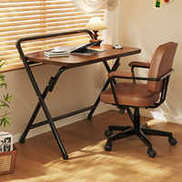 Bureau en bois pliable et empilable, sans installation requise, bureau d'ordinateur pour étudiants, bureau à domicile, chambre à coucher, chevet, petit bureau simple