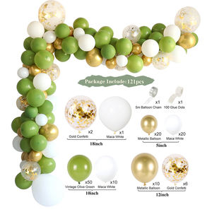 طقم قوس بالونات زرقاء مع بالونات كونفيتي معدنية زرقاء لتزيين حفلات أعياد الميلاد وحفلات استقبال المولود والتعميد وحفلات الزفاف - Product Image 4