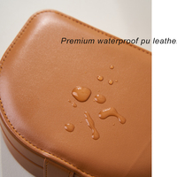 Nouveauté, boîte à bijoux en cuir PU ovale à deux étages, faite à la main, personnalisée, étanche, avec bouton, portable, multifonction, multicolores