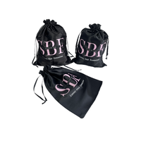 Sac à cheveux personnalisé en satin et soie pour extensions capillaires / Pochette en satin / Impression sérigraphique du logo du client / Recyclable