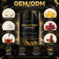 Gummies de Shilajit avec Ashwagandha et Gingembre pour l'énergie et la croissance musculaire des adultes, 2 par jour, flacon de 60 unités